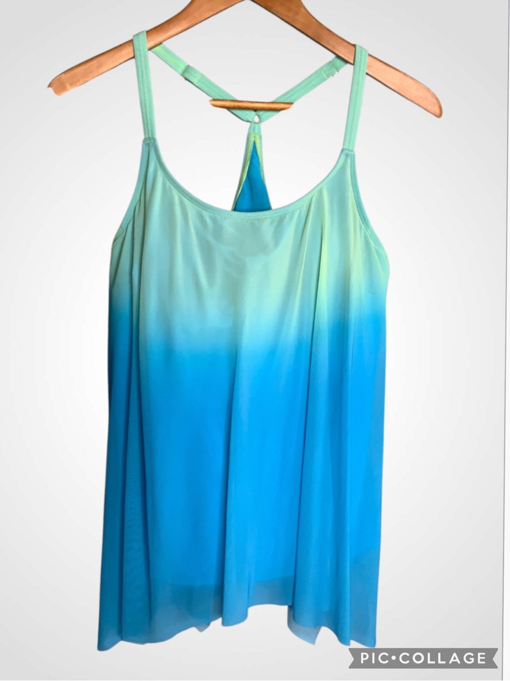 Coco Reef Ombre Swim Tank - Aqua to Bright Blue 34DD